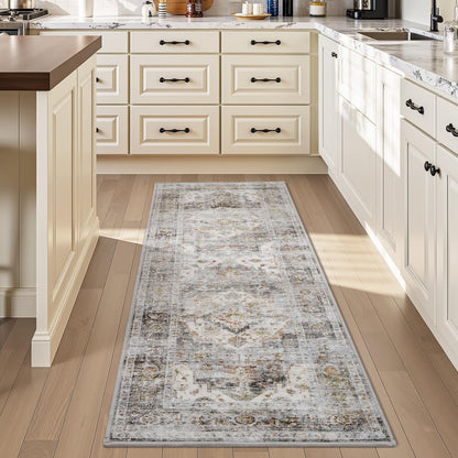 AMOAMI-2X3 Small Rug-Washable Rugs Entryway Mat Indoor-Soft Vintage Non Slip Rugs for Kitchen