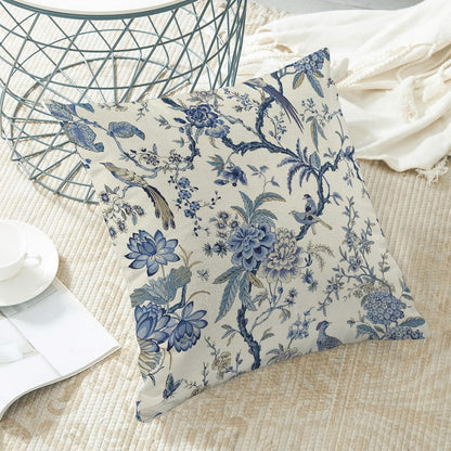 CXMEIFLY Spring Floral Birds Pillow Covers 18 x 18 Inch Set of 2 for Chinoiserie Flowers Decor