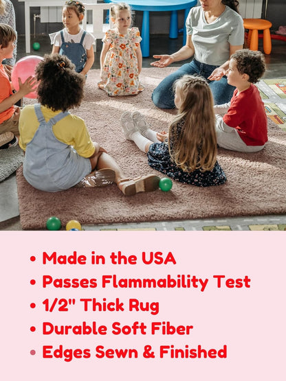 KOECKRITZ Soft and Colorful Kids Classroom Area Rugs (Passes Flammability Pill Test) Many Sizes and