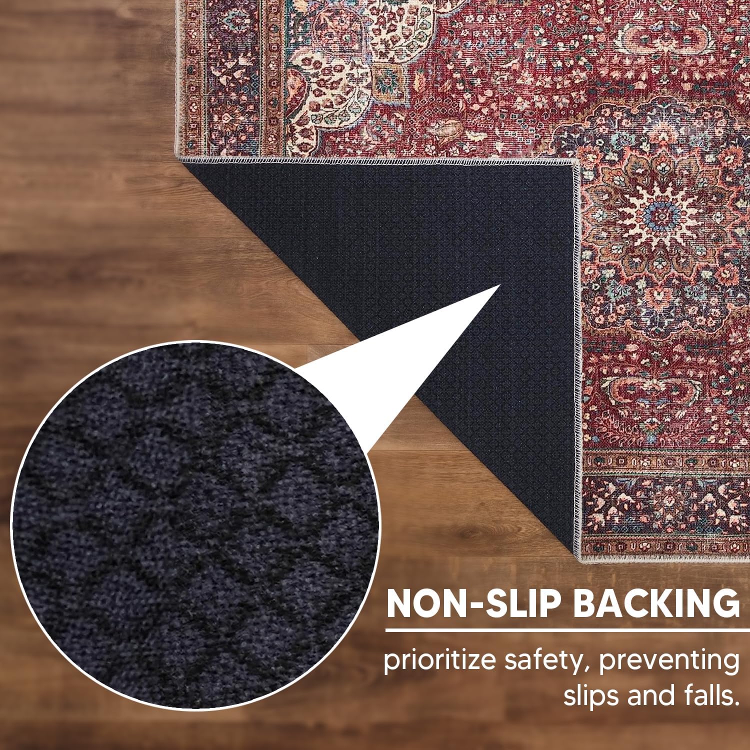 Keen Home Design 8x10 Rug - Machine Washable Area Rug with Non-Slip Backing, Ideal for Living Room