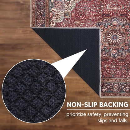 Keen Home Design 8x10 Rug - Machine Washable Area Rug with Non-Slip Backing, Ideal for Living Room
