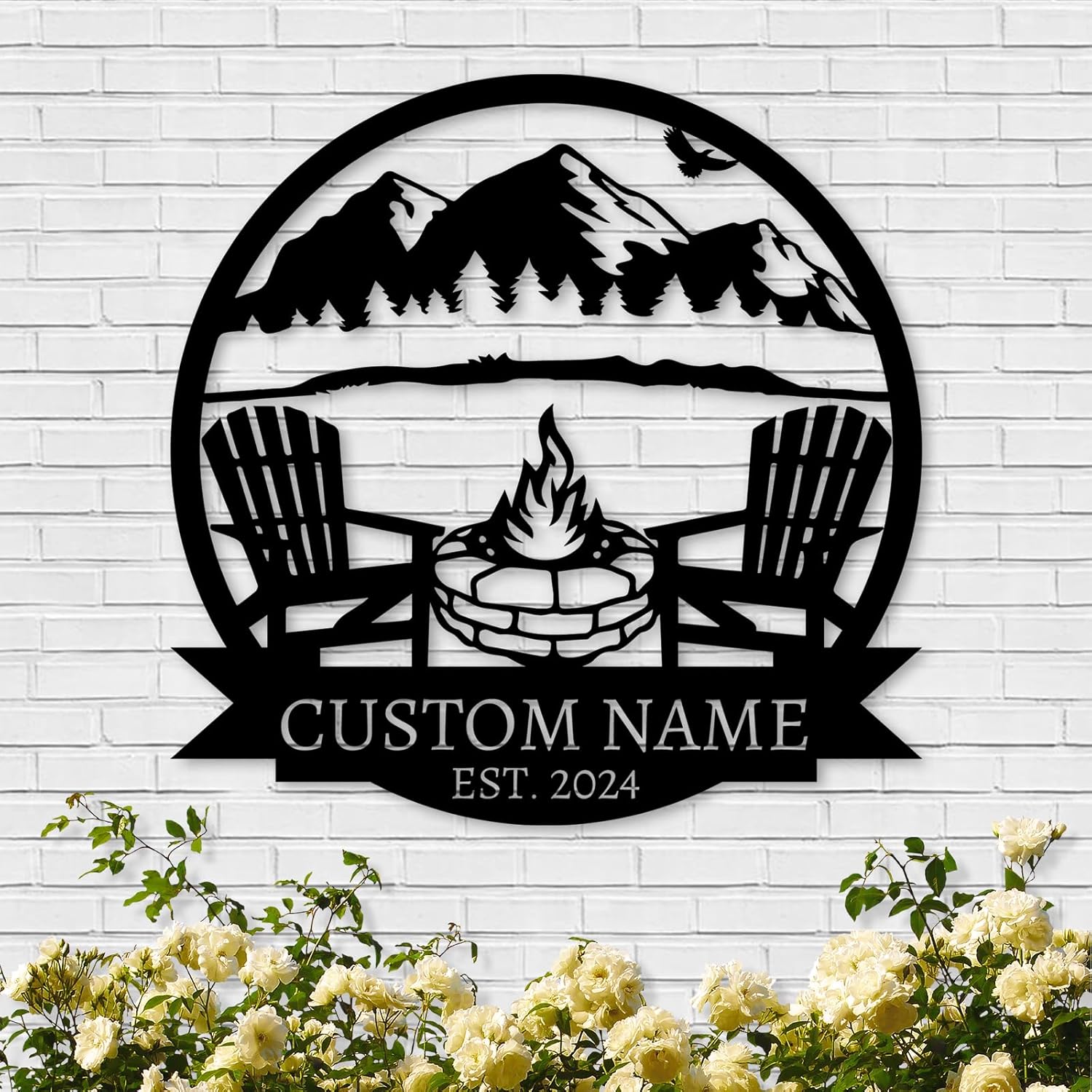 Personalized Camping Signs | Custom Metal Sign | Custom Mountain Campfire Sign | Custom Signs