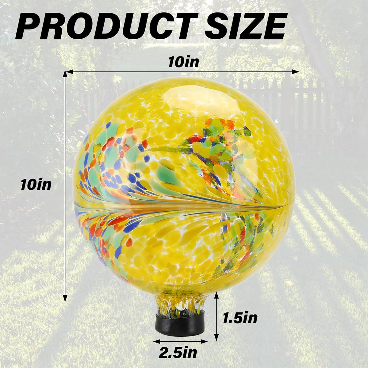10 Inch Gazing Ball Glass Reflective Garden Globe Outdoor Gazing Globe Yard Ornament for Garden