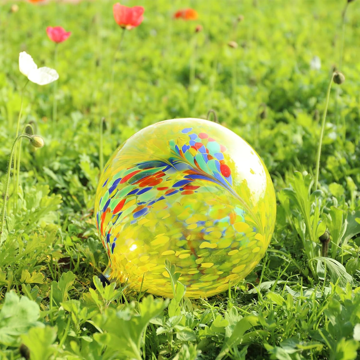 10 Inch Gazing Ball Glass Reflective Garden Globe Outdoor Gazing Globe Yard Ornament for Garden