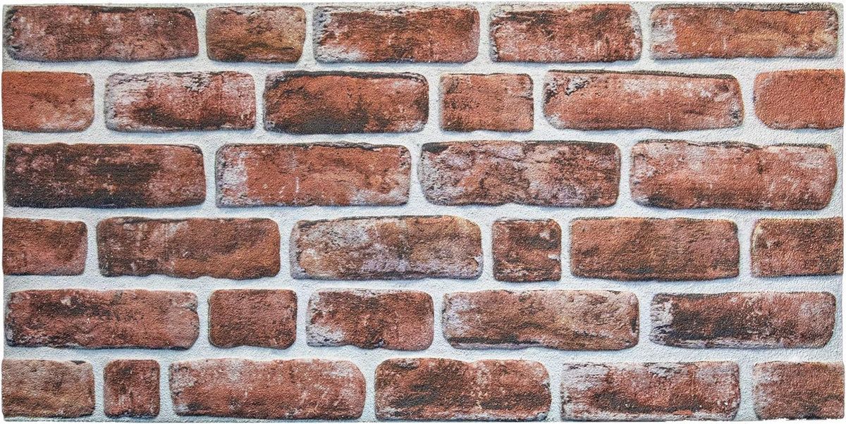 Dundee Deco 3D Wall Panels Faux Brick - Cladding, Mahogany Stone Look Wall Paneling, Styrofoam