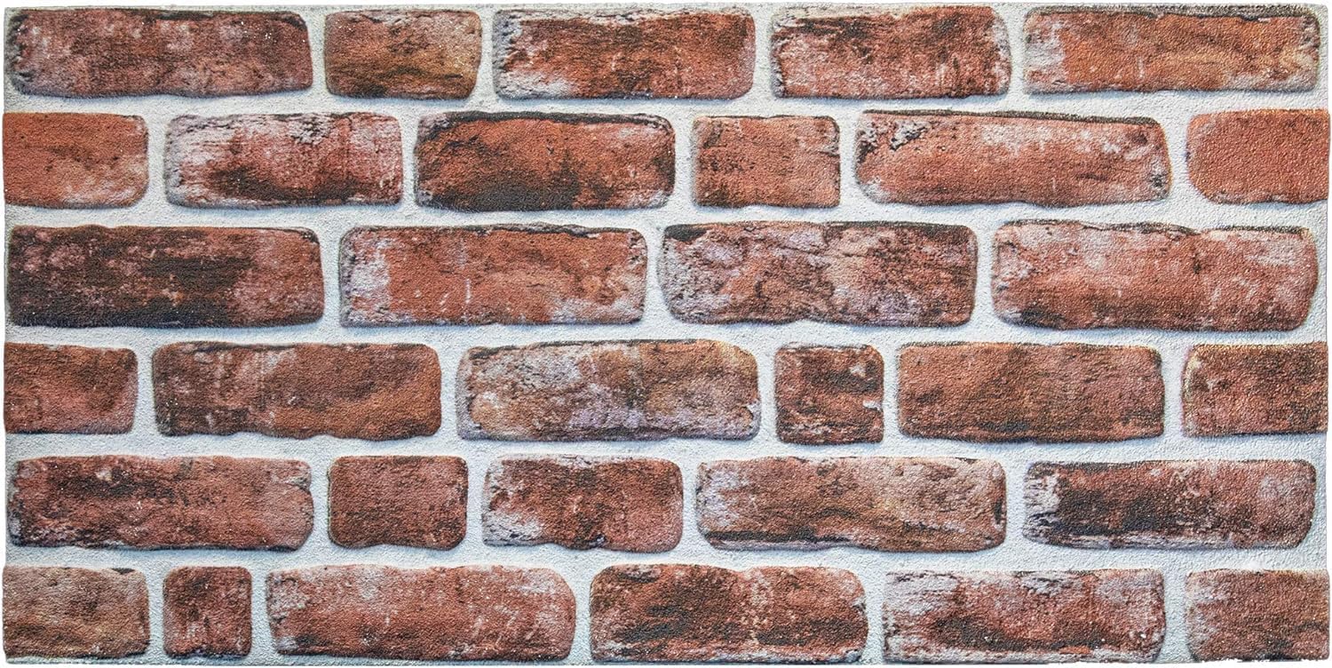 Dundee Deco 3D Wall Panels Faux Brick - Cladding, Mahogany Stone Look Wall Paneling, Styrofoam