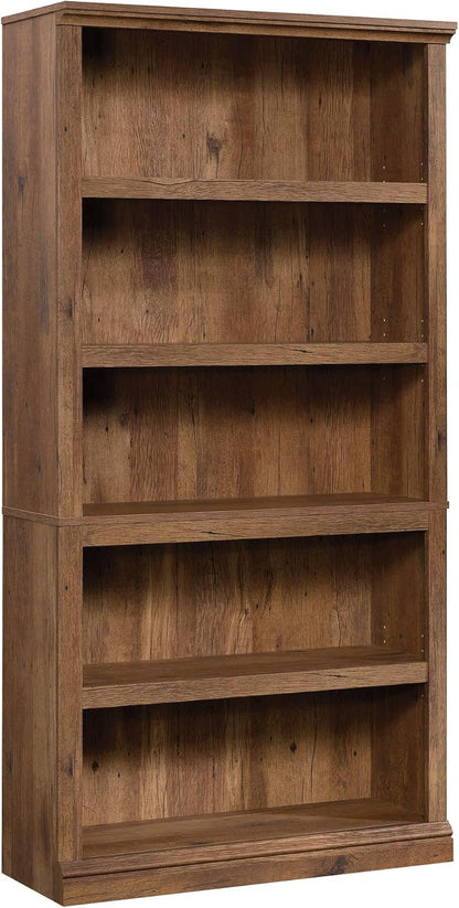 Sauder 5 Tier Book Shelf Wooden Bookcase Multipurpose Bookshelf for Home Office, Living Room, in