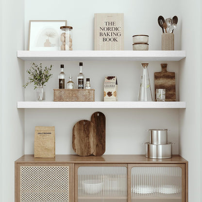 Single Floating Shelves 48 Inches, 48 x 10 inch Deep x 1.8 in Thick, Long Wall Shelves Heavy Duty