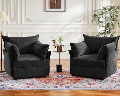 Oversized Accent Chair, Upholstered Modern Sofa Chair with Removable Backrest & Detachable Cover