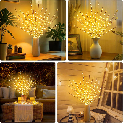 DK177 6 Pack Led Branch Light Battery Operated Lighted Branch Vase Filler Willow Tree Artificial
