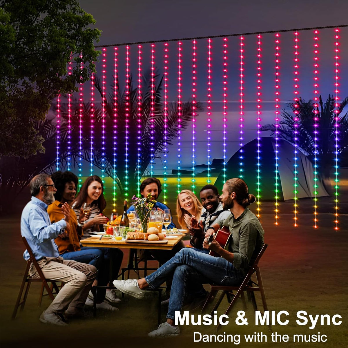 ZAIYW WiFi Smart RGB Color Changing Curtain Lights - 600 LED, Compatible with Alexa, App Control