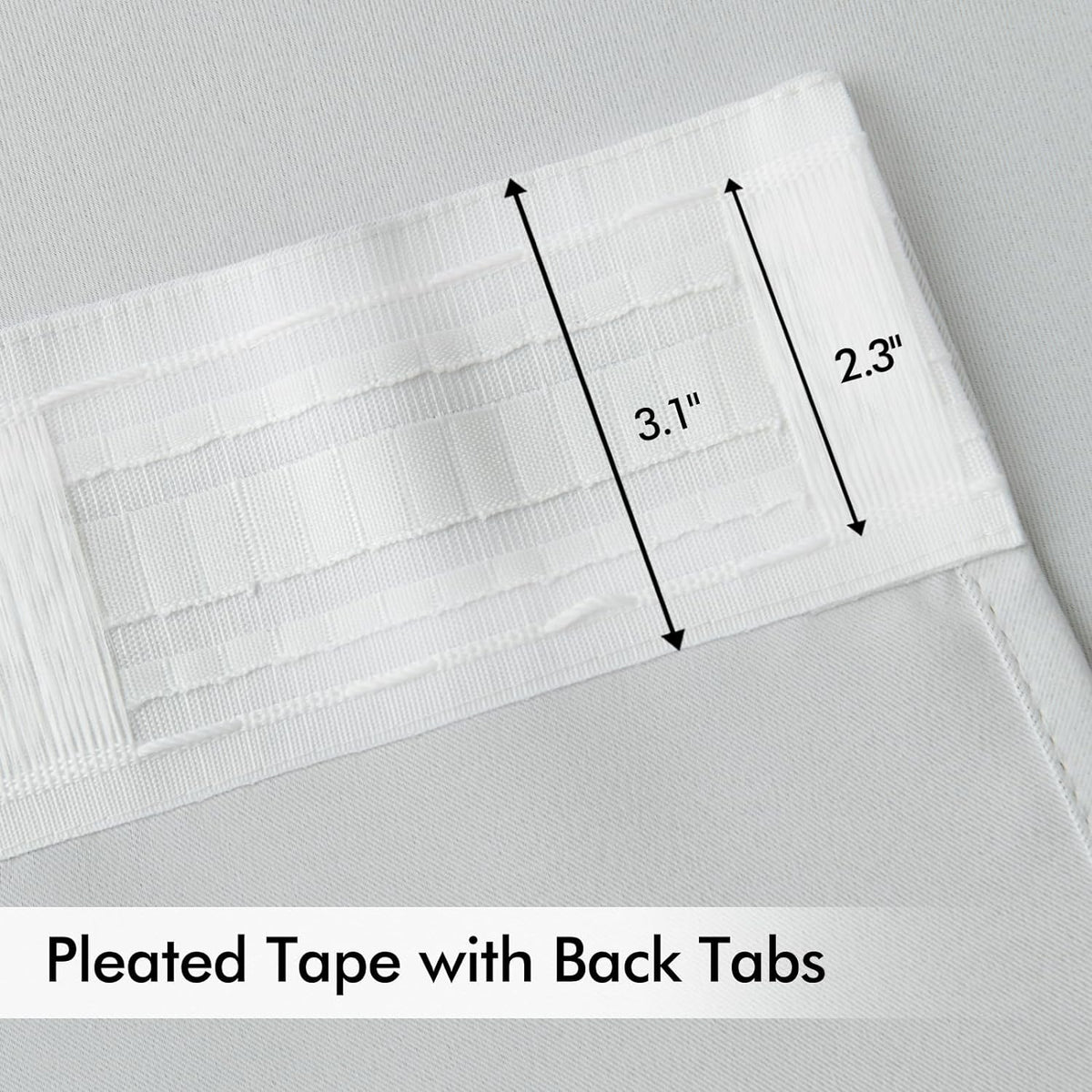 MIULEE Back Tab Light Blocking Curtains 90 Inch Long 2 Panels Set for Living Room Bedroom, Greyish