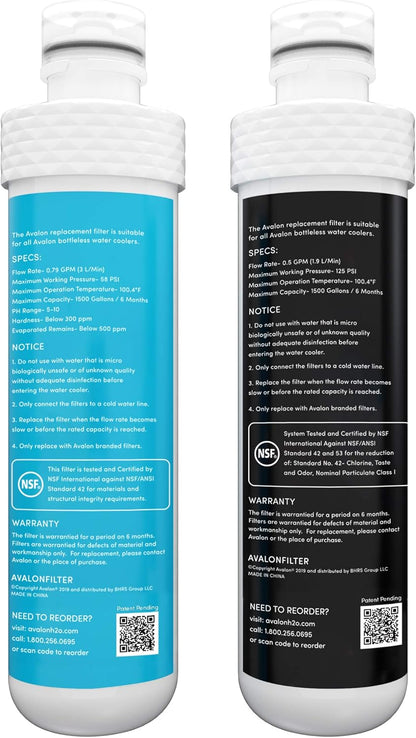 Avalon Genuine 2 Stage Replacement Filters For All Avalon Branded Bottleless Water Coolers NSF