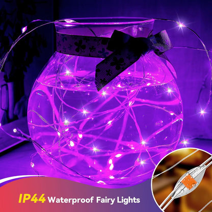 4 Pack 60LED Halloween Fairy Lights Battery Operated - 20FT Twinkle Lights with 2 Lighting Modes