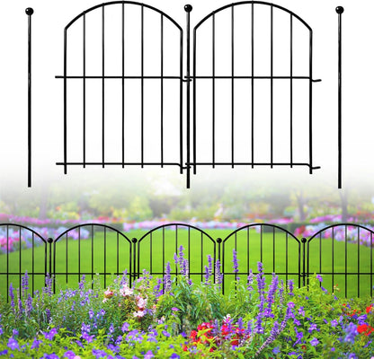 Decorative Garden Fence 17in x18ft, 18 Pack Rustproof Metal No Dig Fence Animal Barrier for Dog
