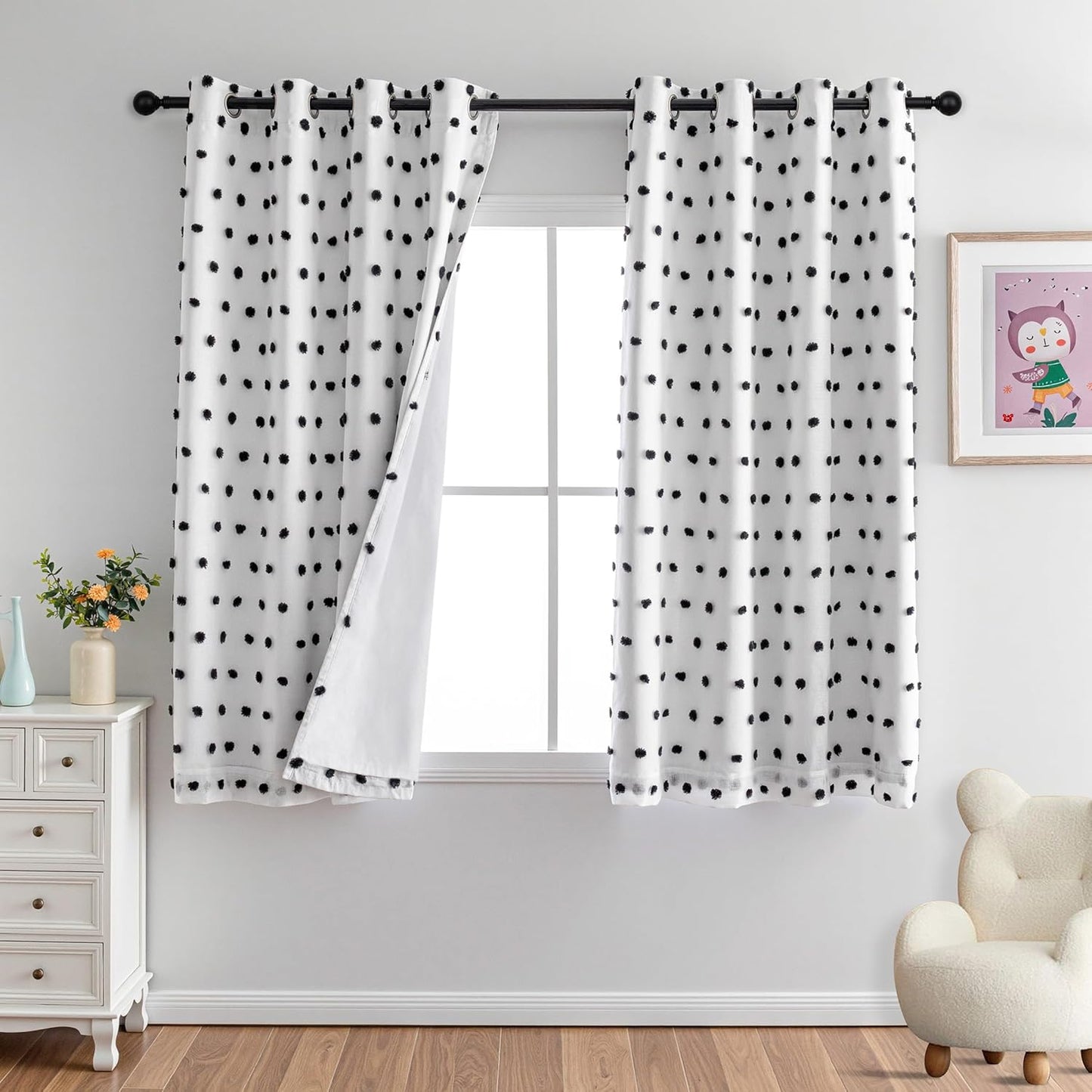 MYSKY HOME Blackout Curtains for Kids Bedroom 100% Light Block Out Thermal Insulated Curtain 63