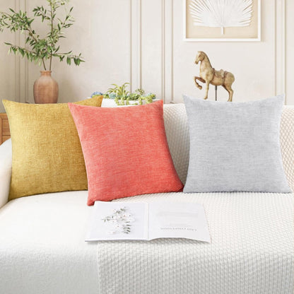 CaliTime Throw Pillow Covers Decorative 12 X 20 Inches Pack of 2 Cozy Chenille Cushion Cases for