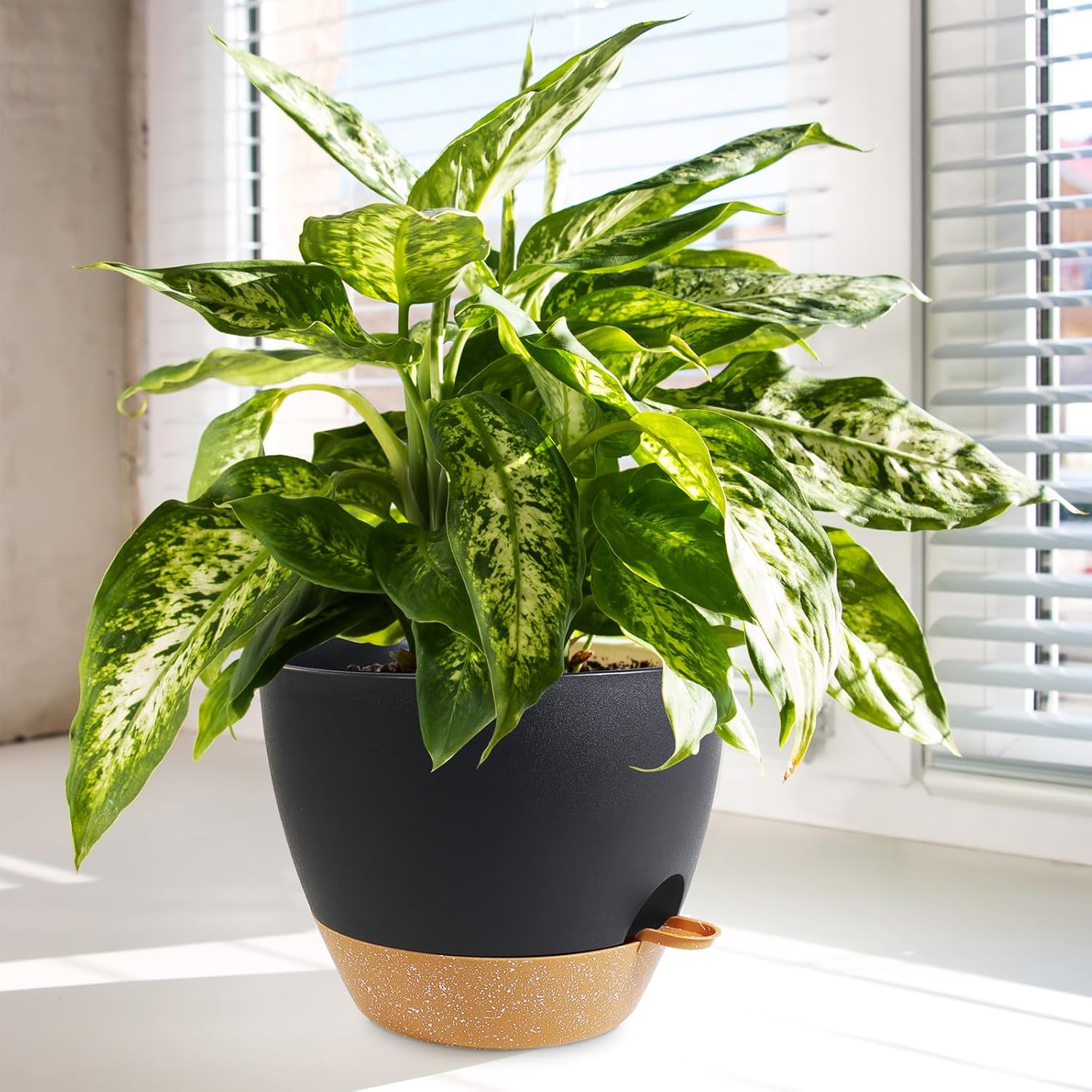 10/9/8 inch Medium Self Watering Pots, Planter, Plant Pots with Mesh Drainage Holes for Indoor