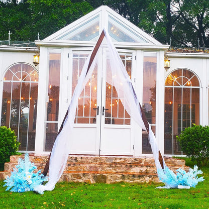 7.87FT Wooden Wedding Arch, Wood Arch for Wedding Ceremony Gorgeous Arbor Backdrop Stand for Garden