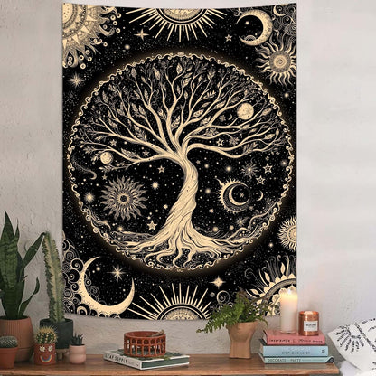 Lunerfex Tree of Life Tapestry Starry Sky Wall Tapestry, Vintage Tapestries for Bedroom Ceiling