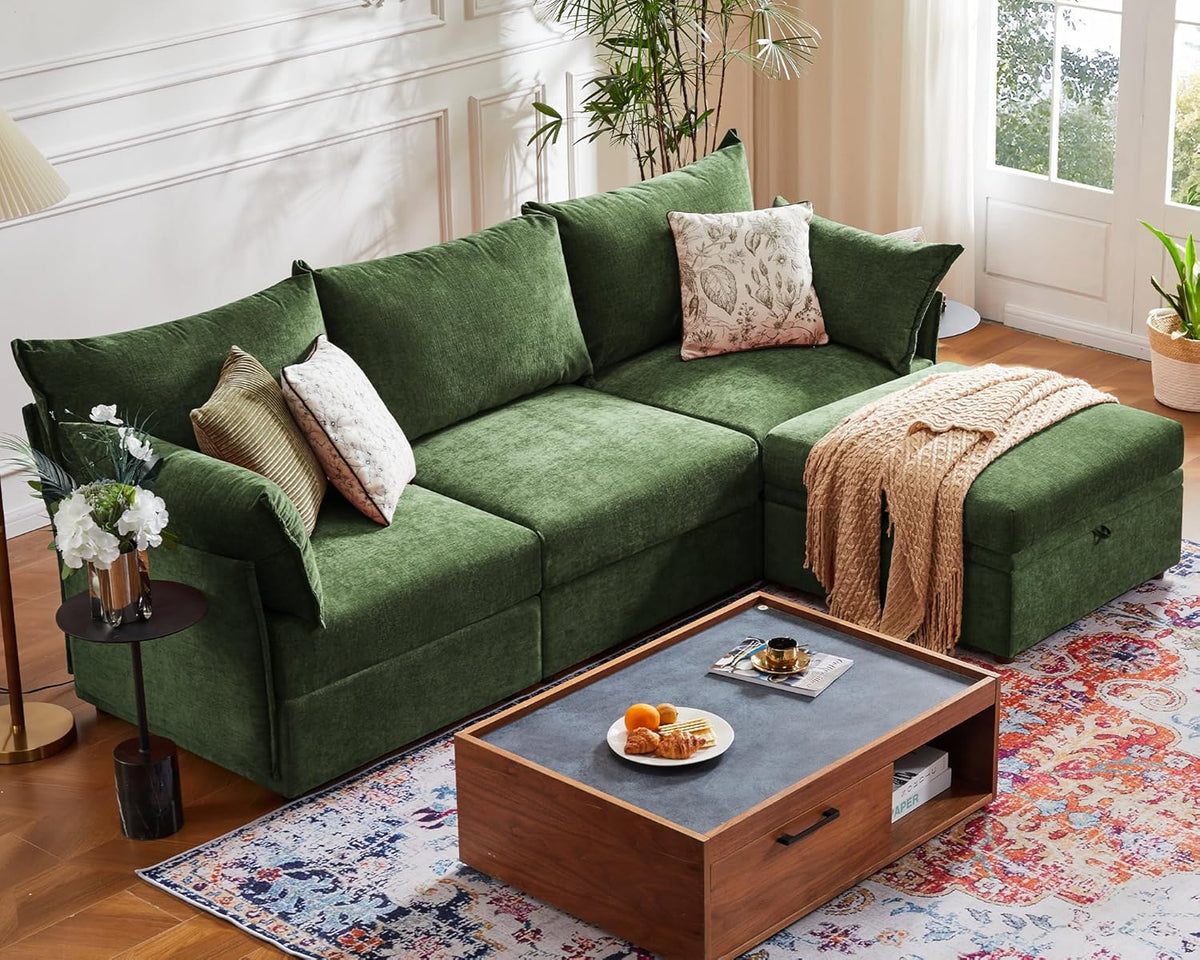 102.6" Modular Sectional Sofa, L Shaped Couch Set for Living Room, 3-Seater Comfy Cloud Couches