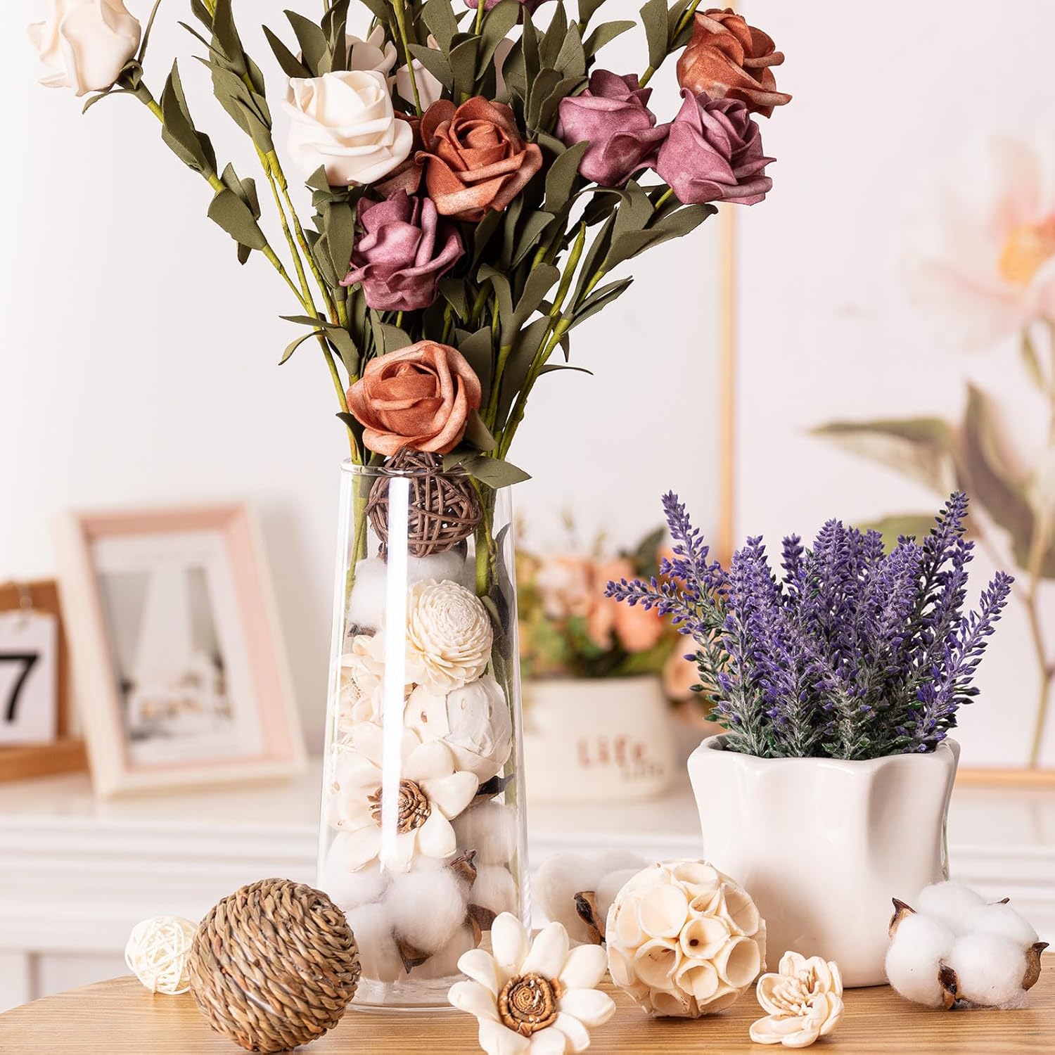 23Pcs Decorative Balls for Potpourri Bowl Filler, Bowl Filler for Table Centerpiece Home Decor