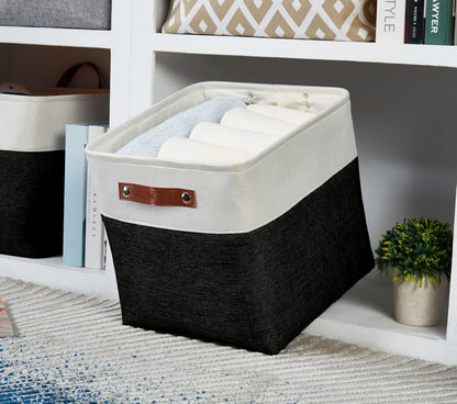 DECOMOMO Storage Cubes, 11x11 Cube Storage Bins, Baskets for Shelves (Black & White, Cube 11" - 4