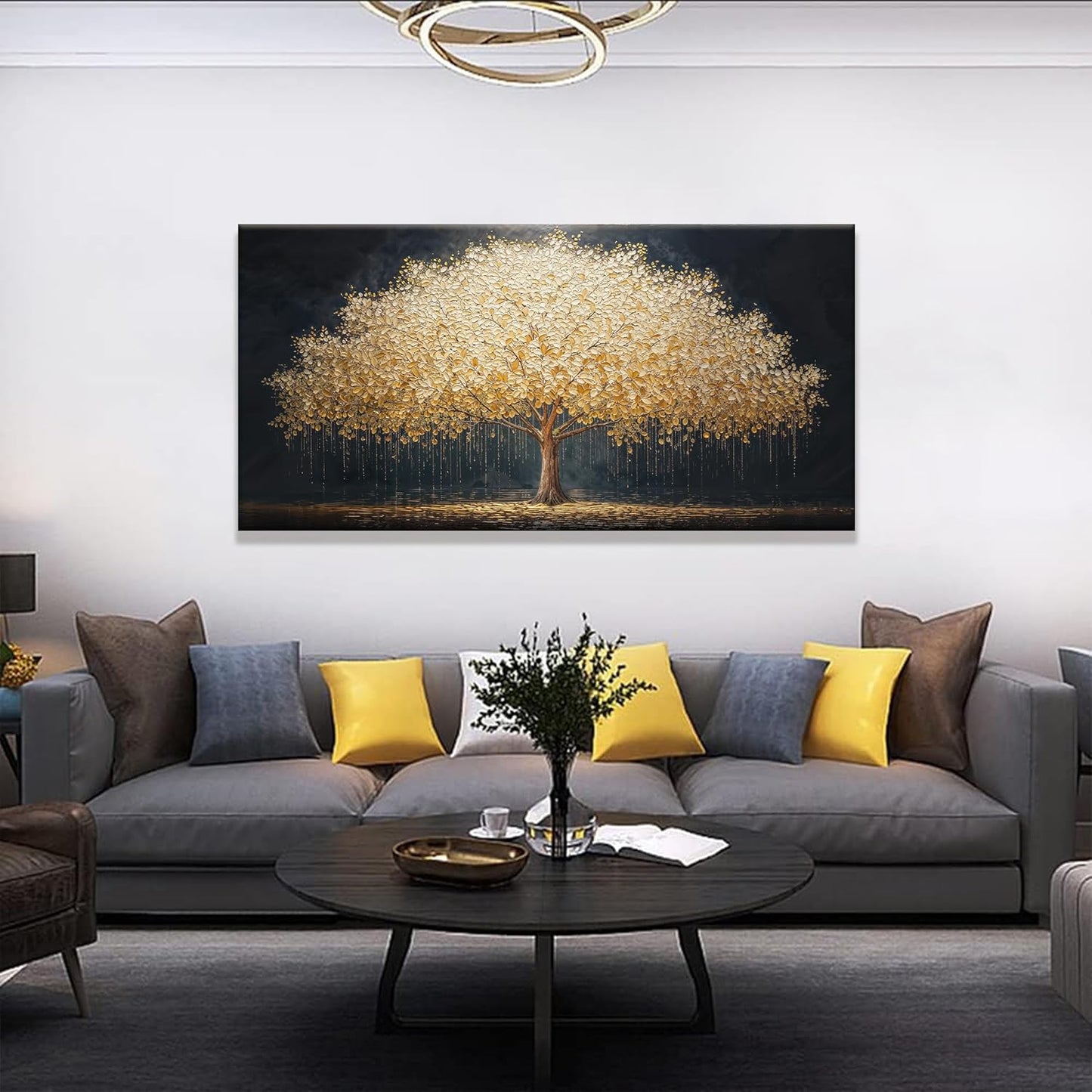 Wall Art Gold Tree Of Life Modern Wall Art Artwork Canvas Art Wall Decor Painting Gold Tree