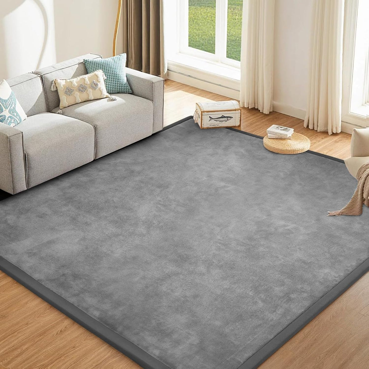 Baby Play Mat 1.2" Thick Memory Foam Nursery Rug Area Rug, 9’2” X 6’7” Yoga Mat Playmat Crawling