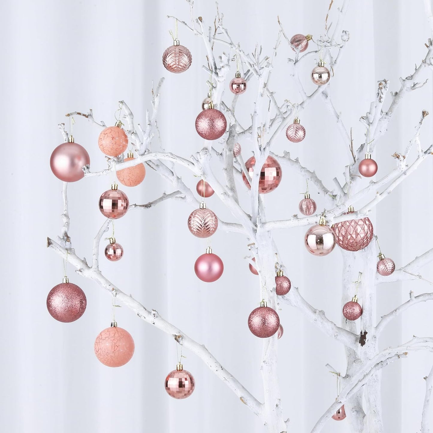 LANGXUN 36pcs Rose Gold Christmas Tree Decorations Balls, Bolas De Navidad, 2025 Christmas Decor