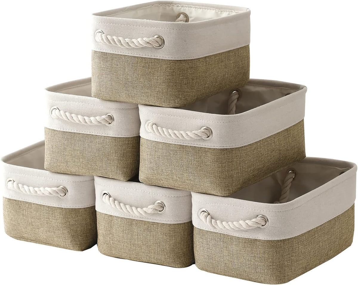 Small Storage Baskets for shelves,Fabric Storage Baskets for closet,rectangular Collapsible baskets
