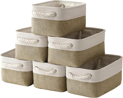 Small Storage Baskets for shelves,Fabric Storage Baskets for closet,rectangular Collapsible baskets