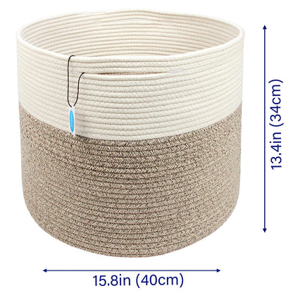 Casaphoria Large Cotton Rope Storage Baskets for Organizing with Built-in Handles,Tall Woven