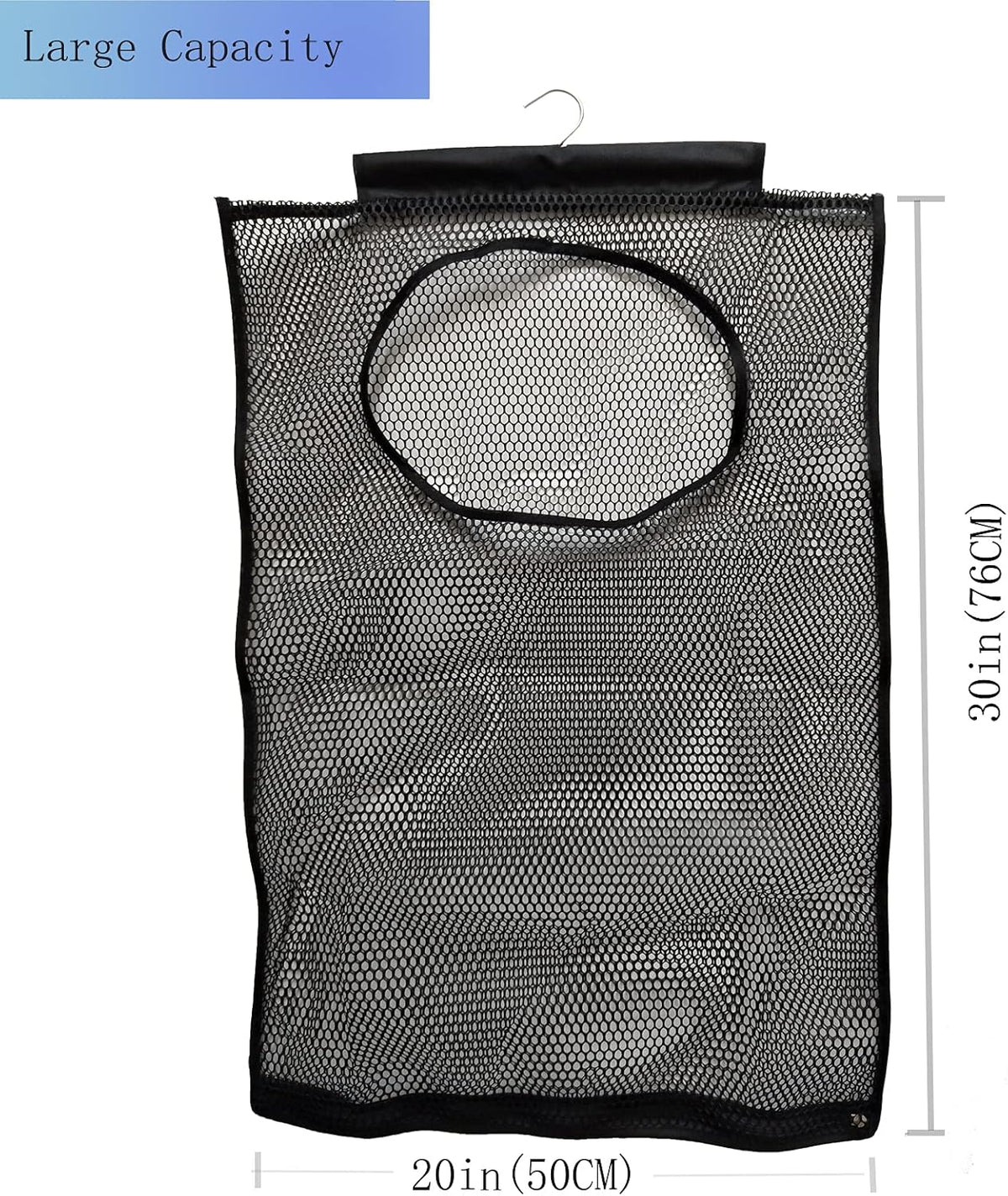 Hanging Mesh Laundry Hamper (30in*20in*2in) Large Dirty Clothes Bag, Can Be Used Behind The Door &