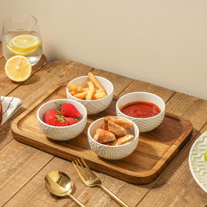 Sureasy Mini Ceramic Dipping Bowls – 4 oz, 3.5 Inch Small Bowls for Sauces & Side Dishes, Microwave