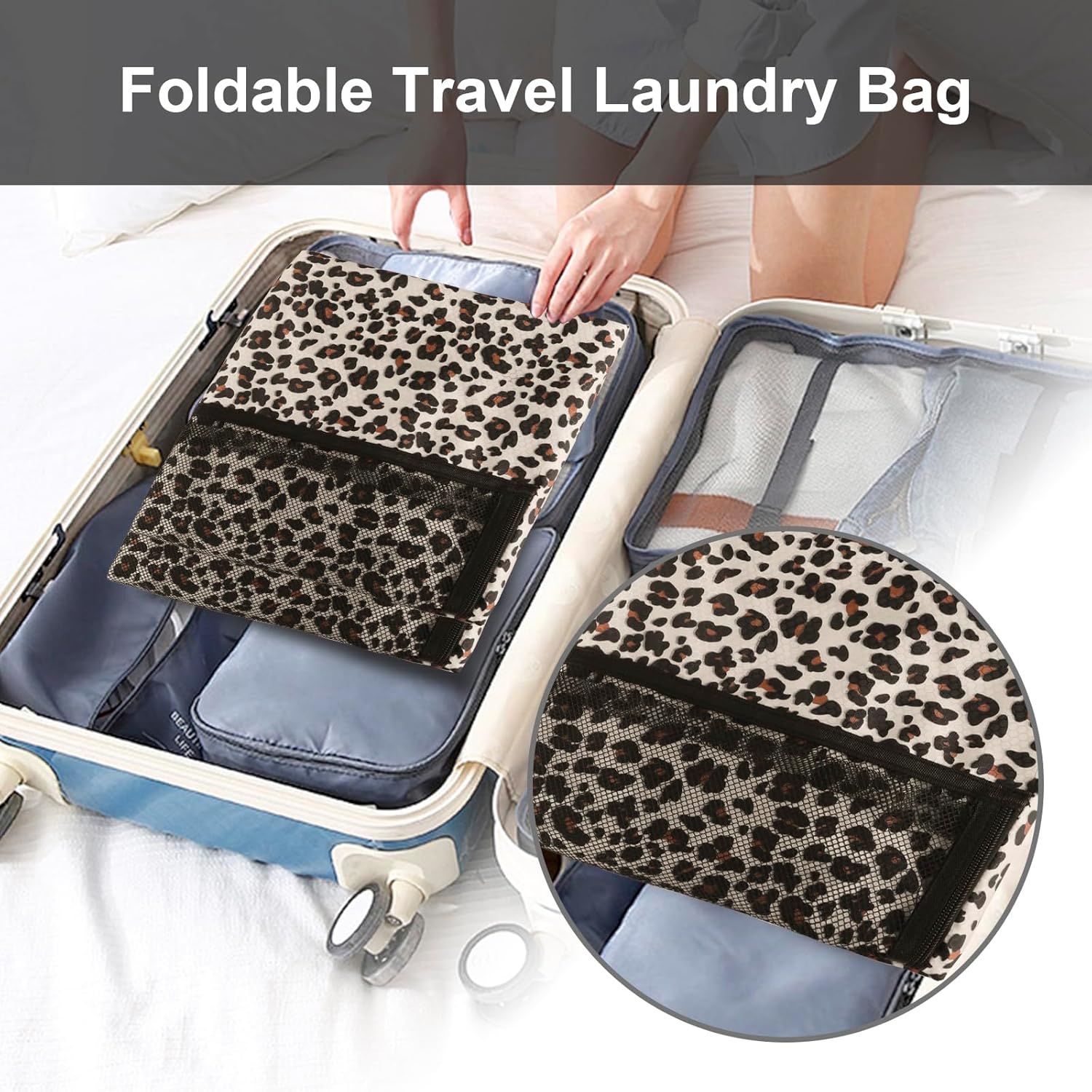 Laundry Bag Backpack Durable Laundry Bag with Shoulder Straps and Mesh Pockets Portable Laundry
