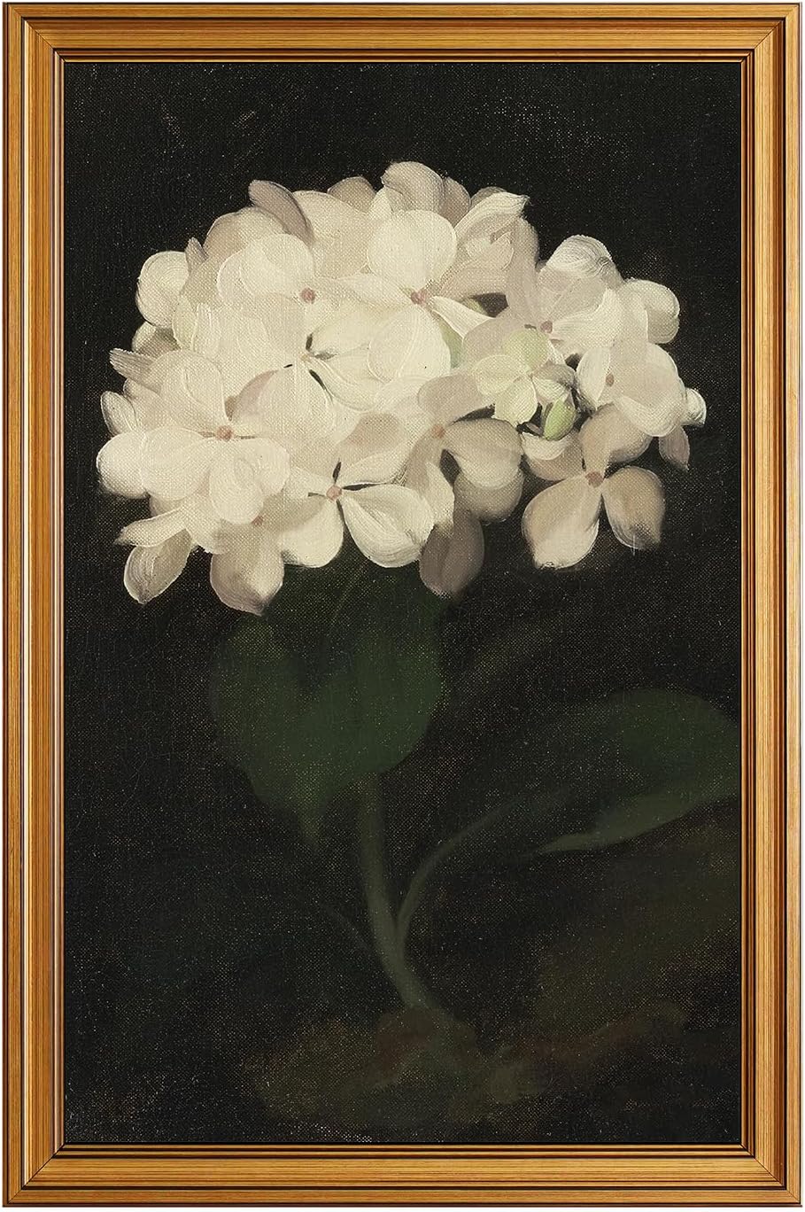 HUARCEY Gold Framed Vintage Wall Art for Living Room, Flowers Painting Canvas Prints Shelf Decor