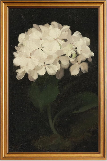 HUARCEY Gold Framed Vintage Wall Art for Living Room, Flowers Painting Canvas Prints Shelf Decor