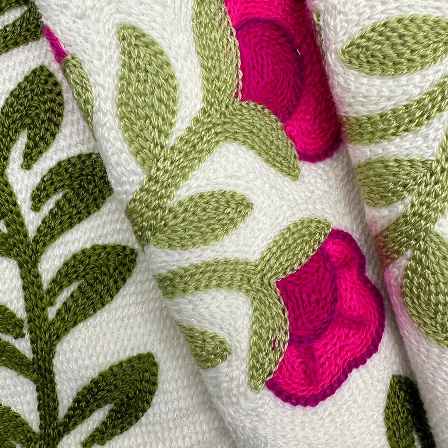 Alysheer Summer Decorative Throw Pillow Covers 18"x 18" Set of 2, Floral Embroidered Farmhouse Hot