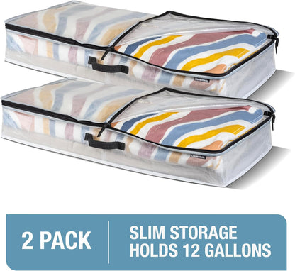 CleverMade Under Bed Storage Bag - Collapsible Storage for Shoes and Clothes Easy Use - Heavy Duty