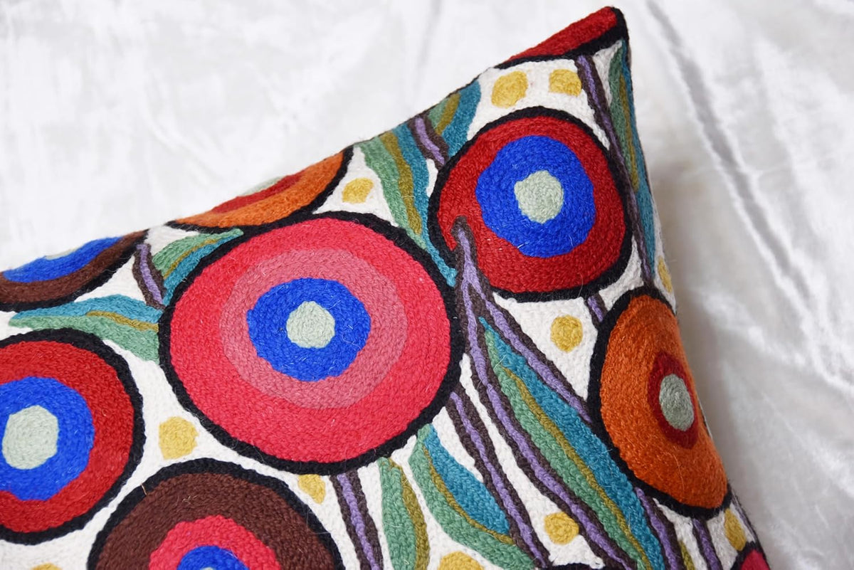 Cream Lumbar Poppy Floral Pillow Cover Red Poppies Flower Pillows White Farmhouse Chair Cushion