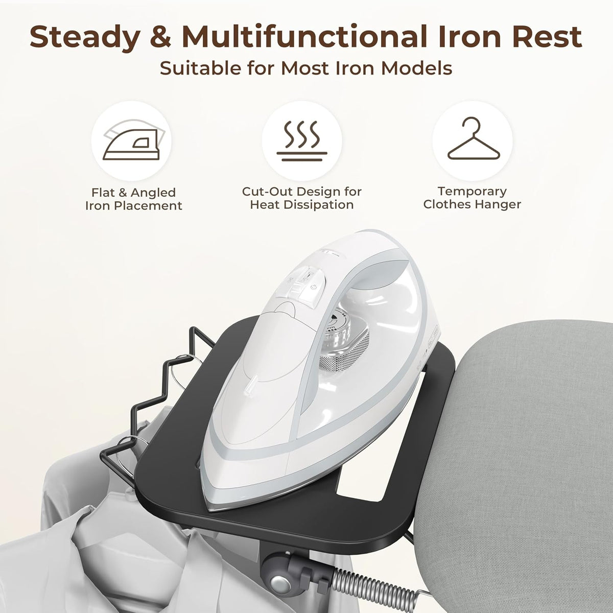 Yaheetech Ironing Board, Compact Iron Board with Cord Holder, Steam Iron Rest and Bottom Storage