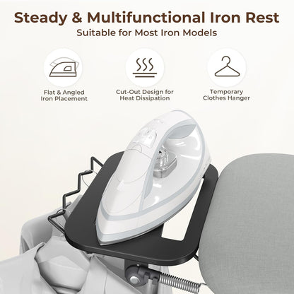 Yaheetech Ironing Board, Compact Iron Board with Cord Holder, Steam Iron Rest and Bottom Storage