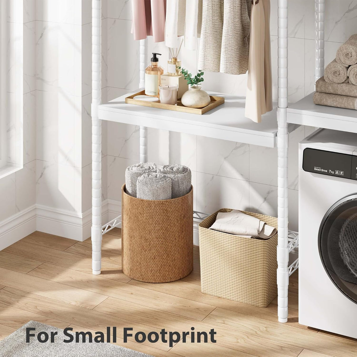 Double Row Over Washer and Dryer Storage Shelves, Laundry Room Organization and Storage, Heavy Duty