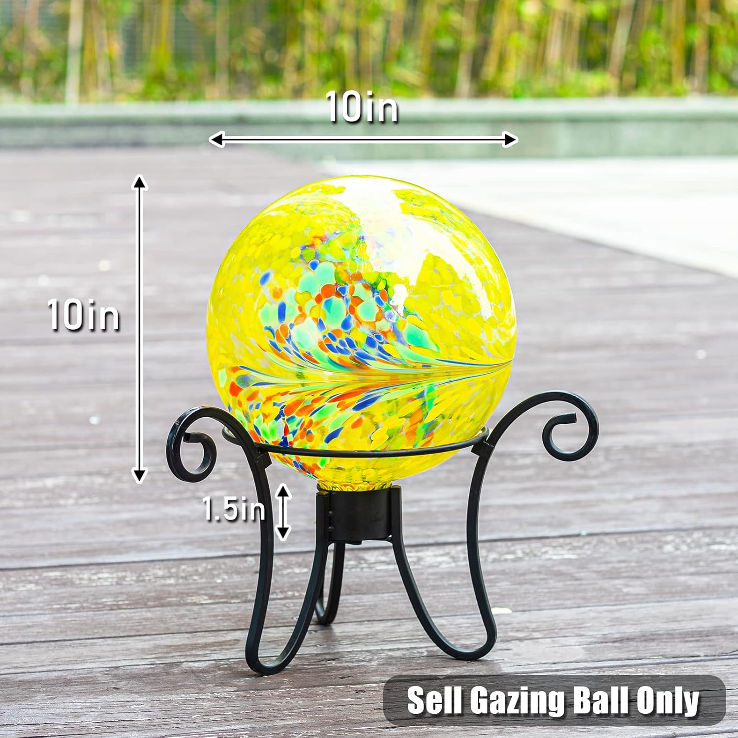 VCUTEKA Gazing Ball, Glass Gazing Balls Sphere for Garden Lawn Outdoor Ornament Yard Decorative