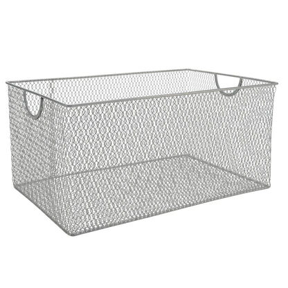 YBM Home Mesh Wire Storage Basket for Shelves, Pantry Organization, and Kitchen - Multipurpose