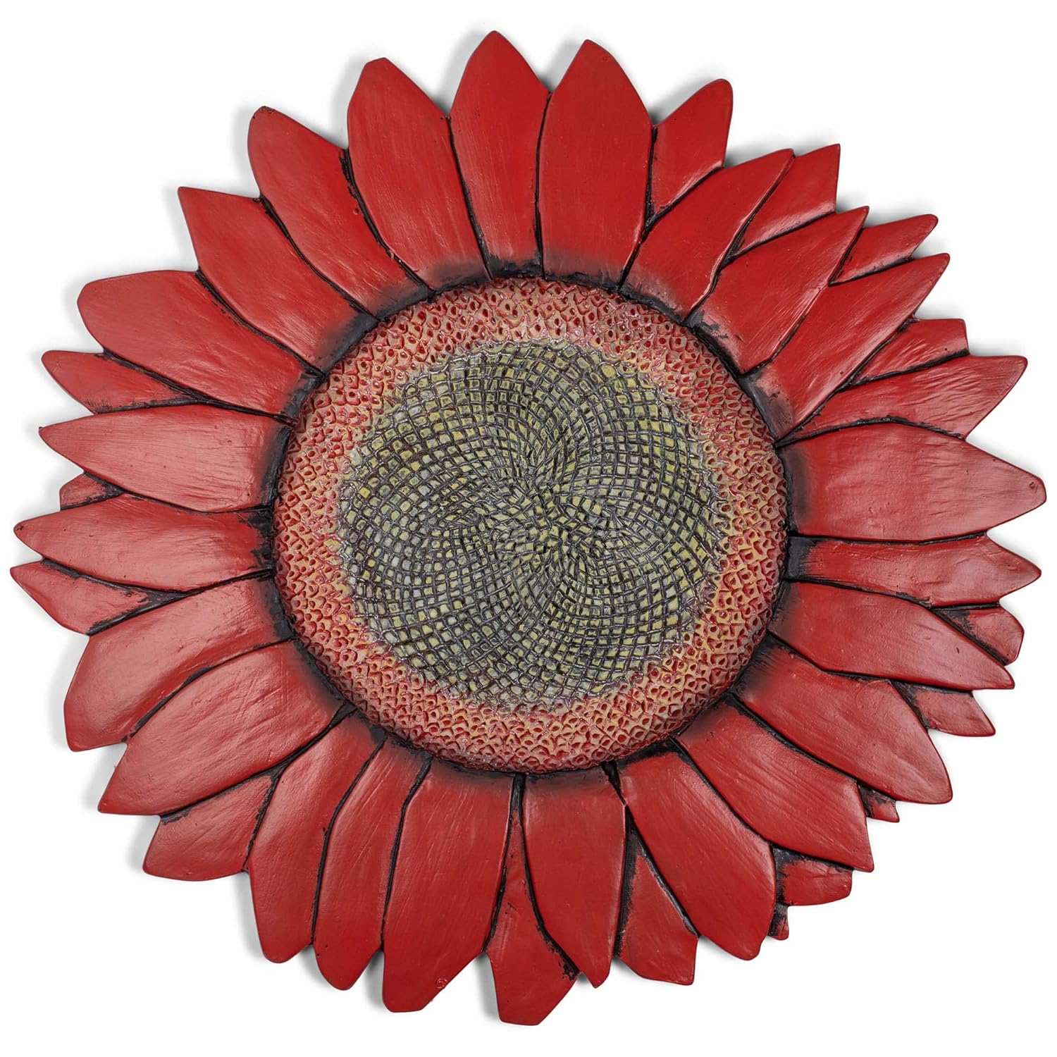 NAT & Jules Sunflower Shaped Dimensional Indoor Outdoor 12 inch Cast Resin Decorative Garden