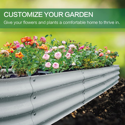 Gardmax 2 Pack Galvanized Raised Garden Bed, Lightweight Planter Boxes Outdoor with Easy Assembly