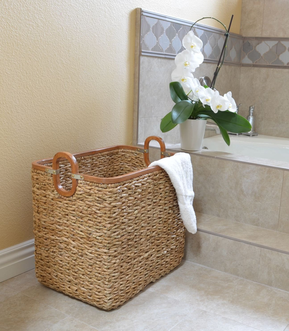 KOUBOO Sea Grass Anson Storage Basket, Versatile Basket, Laundry Room Organizer, Cube Storage