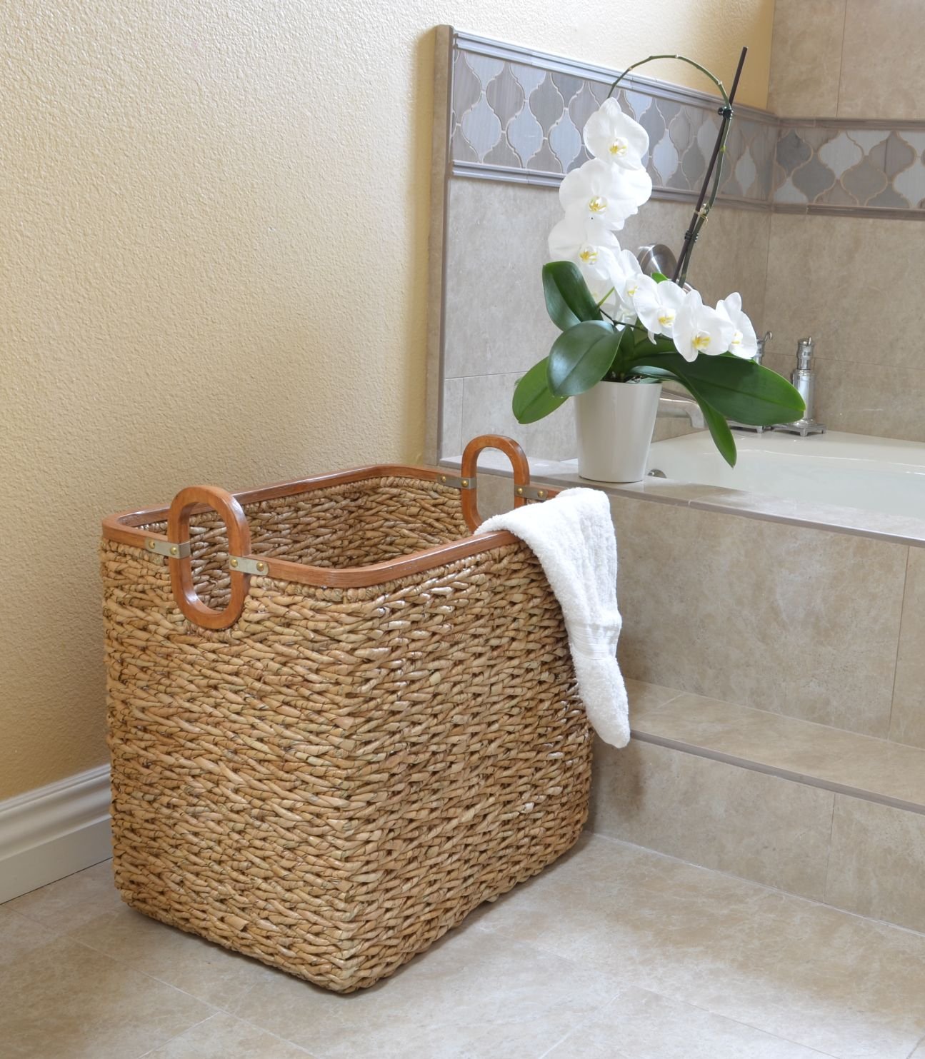 KOUBOO Sea Grass Anson Storage Basket, Versatile Basket, Laundry Room Organizer, Cube Storage